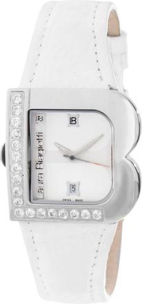 Laura Biagiotti Watches, female, White, Size: ONE SIZE Elegant Leather Dress Watch