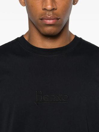 Herno Logo-Embroidered T-Shirt - black