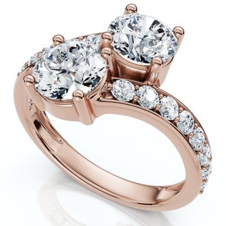 Pompeii3 2.40Ct Forever Us 2-Stone Diamond Ring 14k Gold Lab Grown EF/VS