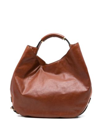 Moschino Soft-Structured Brown Leather Bag