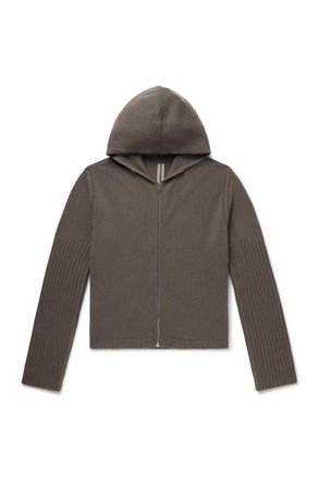 Rick Owens Las Palmas Ribbed Cashmere Zip-Up Hoodie