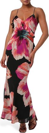 Lulus Sawyer Bold Floral Maxi Dress in Magenta Multi at Nordstrom Rack, Size X-Large