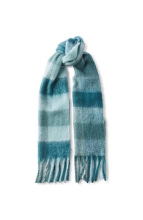 Cotton On Mens Wide Scarf in Pineneedle Blue Multi Check at Nordstrom