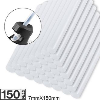 Trade Shop Trade Shop - 150 Stick Per Pistola Colla A Caldo Bastoncini Diam. 7mm Per 18cm Termofusibile