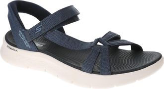 Skechers womens Go Walk Flex Sandal - Illuminate Hands Free Slip-ins, Navy, 8 Wide