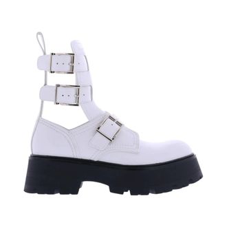 Alexander McQueen Schoenen, Dames, Wit, 39 EU, Rave Boots voor dames