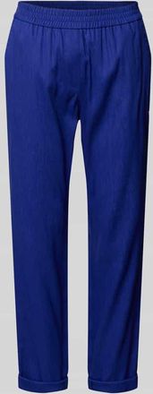 Marc Cain Straight Fit Leinenhose mit Viskose-Anteil in Royal, Gr&ouml;&szlig;e 36