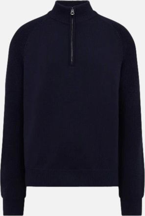 Belstaff Mens Belstaff Aspect Quarter Zip Jumper Dark Ink - Black - Size: 46