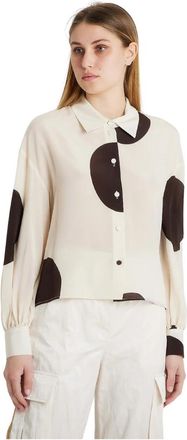 Erika Cavallini Semi Couture Blouses - Dames - Overhemden - Beige - XL - Overhemden