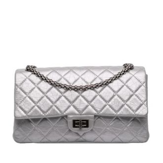 Chanel Pre-owned Quilted Flap Shoulder Bag - Dames - Vintage Schoudertas - Grijs - ONE Size - Leer - Vintage