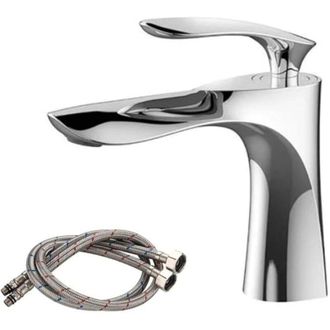 OEM Grifo Monomando De Lavabo Para Agua Fr&iacute;a Y Caliente, De Un Solo Orificio, Para Instalaci&oacute;n En Color Blanco Lechoso.-crezuo