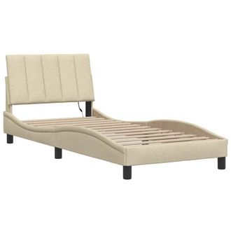 vidaXL Estructura De Cama Sin Colch&oacute;n Tela Crema 80x200 Cm Vidaxl
