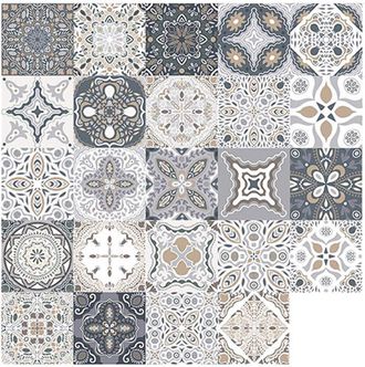 OEM Pegatinas Para Azulejos Estilo Mosaico Retro Marroqu&iacute;, Autoadhesivas, Para Decoraci&oacute;n Del Hogar, Ba&ntilde;o Y Cocina (48 Piezas, 15 X 15 Cm)