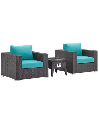 ModWay Outdoor Convene 3Pc Set Outdoor Patio With Fire Pit