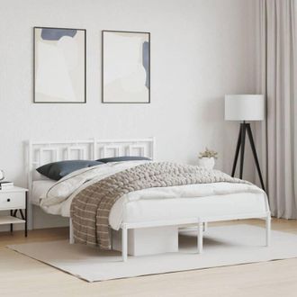 vidaXL vidaXL Giroletto con Testiera Metallo Bianco 140x200 cm