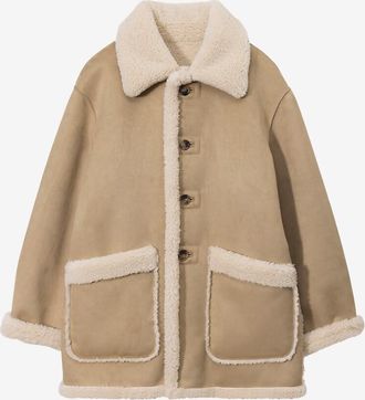 Dunst Mittellanges Wendemantel aus synthetischem Lammfell