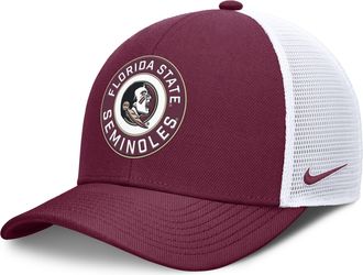 Nike Florida State Primetime Rise Nike Mens Dri-FIT College Trucker Adjustable Hat in Red | NC1308H8FTN-6YR