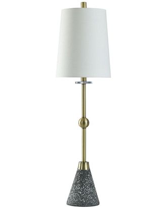 StyleCraft Stylecraft Table Lamp Slim Gold Bar With Concrete Terrazzo