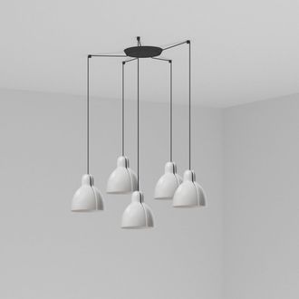 Faro Barcelona Faro Venice L&aacute;mpara Colgante De 5 Luces En Forma De Gota De Racimo Blanco