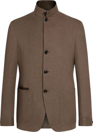 Ermenegildo Zegna Giacca Oasi Lino Il Conte - Marrone