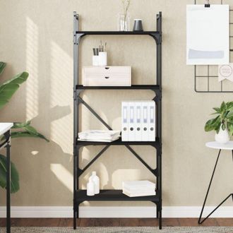 vidaXL Vidaxl - Librer&iacute;a De 4 Estantes Madera Ingenier&iacute;a Negro 56x31,5x138,5 Cm