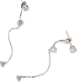Nadri Salome CZ Linear Dangle Jacket Earrings in Clear at Nordstrom Rack