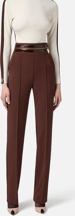 Elisabetta Franchi Crepe Pant In Merlot