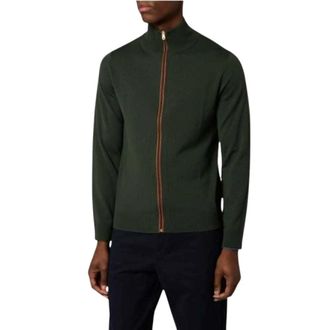 Paul Smith Gilet met rits - Heren - Vesten - Groen - 2XL - Wol - Truien & Vesten