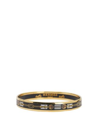 Hermès Bracciale rigido sottile smaltato con design a corda 2000-2025 - Blu