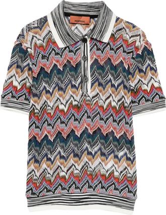 Missoni Polo con motivo a zigzag - Marrone