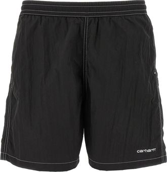 Carhartt Work in Progress Black Logo Swim Shorts