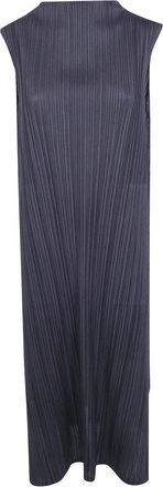 Issey Miyake Mellow Pleats Jurk - Dames - Maxi kleedjes - Zwart - XL - Polyester - Kleedjes