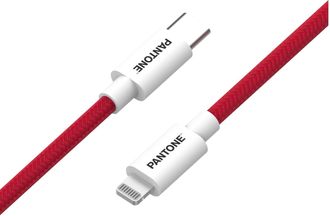 Pantone Pt-ctl002-5r1 Cable De Conector Lightning 1,5 M Rojo, Blanco