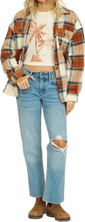 Sisstrevolution Washed Ashore Fleece Shirt In Terracotta