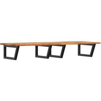 vidaXL Vidaxl - Estante De Lavabo De Pared Acero Y Madera Maciza De Acacia