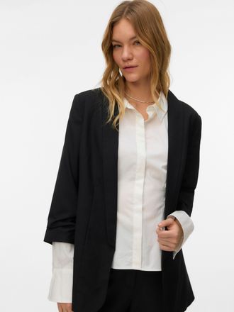 Vero Moda Longblazer VERO MODA VMHAILEY 3/4 REGULAR BLAZER NOOS, Damen, Gr. 34, schwarz, Web, Obermaterial: 80% Polyester, 20% Viskose, unifarben, Po-bedeckend,