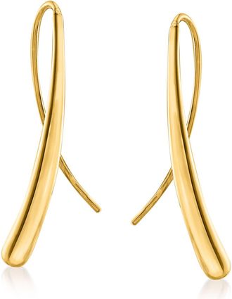 Ross-Simons 14kt Yellow Gold Long Teardrop Earrings