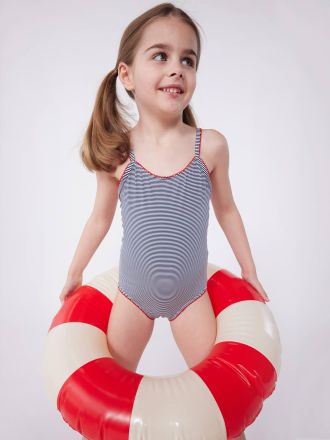 Petit Bateau Gestreifter M&auml;dchen Badeanzug PETIT BATEAU blau