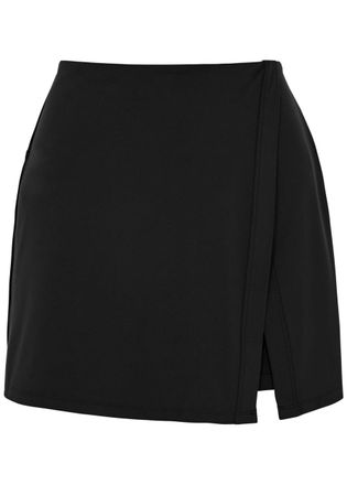 Girlfriend Collective Float Stretch-jersey Mini Skort - Black - L