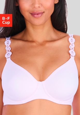 Lascana T-Shirt-BH LASCANA, Damen, Gr. 100, Cup B, weiss (wei&szlig;), Microtouch, Obermaterial: 82% Polyamid (TACTEL), 18% Elasthan (LYCRA), BHs T-Shirt-BH, mit 3 