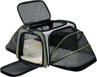 OEM Gabrielle Bolsa De Transporte Para Perros Y Gatos Expandible Por Ambos Lados Color Gris 453030 Cm Viaje F&aacute;cil De Llevar
