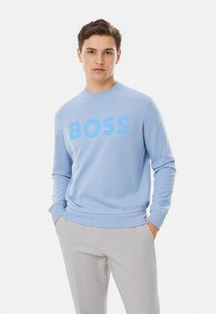 Boss Orange by Hugo Boss Sweatshirt BOSS ORANGE WeBasicCrew, Herren, Gr. XXL, blau (open blau470), Sweatware, Obermaterial: 100% Baumwolle, regular fit h&uuml;ftlang, Rundhals, wei