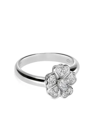 Leo Pizzo Anello Flora in oro bianco 18kt con diamanti - Argento