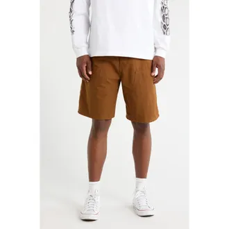 Carhartt Work in Progress Double Knee Shorts in H Brown at Nordstrom, Size 34 X 32
