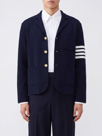 Thom Browne Blazer monopetto in lana con iconico motivo 4-Bar sulla manica