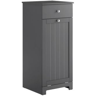 SoBuy SoBuy Low Bathroom Cabinet with 1 Drawer Dark Gray 40x38x90cm Functional BZR21-II-DG