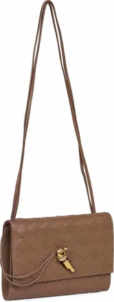 Bottega Veneta Womens Pouch Andiamo Mud Lambskin