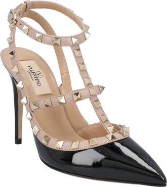 Valentino Garavani Womens Rockstud Pumps - Black Calf Leather - Size 38.5 EU/IT
