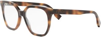 Fendi Lettering Optical Frame - unisex - Brillen - Bruin - 54 MM - Accessoires