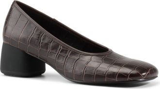 Vagabond Livia Croc Embossed Pump in Chocolate Leather at Nordstrom, Size 11Us